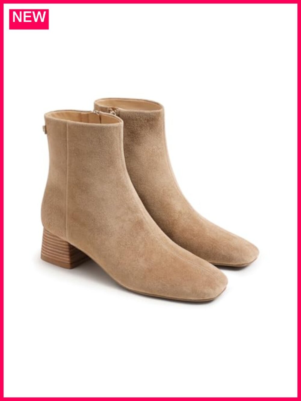 Women's Ankle Boots Chunky Low Heel Square Toe Side Zipper Faux Suede Faux